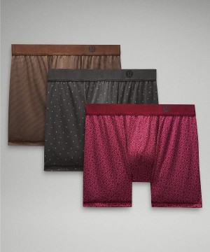 Ropa Interior Lululemon Always In Motion Boxer 5" 3 Pack Hombre Rayadas Creme Rosas Rosas Creme Chile | 359DMOZAX