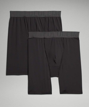 Ropa Interior Lululemon Built to Move Long Boxer 7" 2 Pack Hombre Negras Negras Chile | 462DUFGKJ