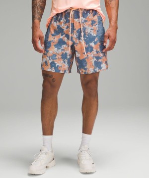 Short Lululemon Agua-Repellent 8" Senderismo Hombre Camuflaje Azules Naranjas Multicolor Chile | 086PAXGBF
