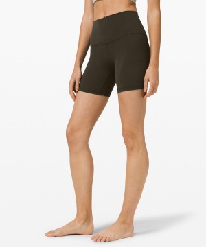 Short Lululemon Align™ High-Rise 6" Mujer Verde Oliva Oscuro Chile | 357EBGXVQ