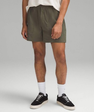 Short Lululemon Bowline 5" Woven Hombre Verde Oliva Chile | 746NUJVGA