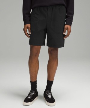 Short Lululemon Bowline 8" Stretch Algodon VersaTwill Hombre Negras Chile | 817ZFGEJR