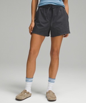 Short Lululemon Cinchable Cintura High-Rise Woven 3.5" Mujer Gris Oscuro Chile | 752TUCHDA