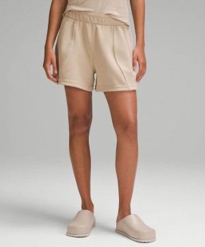 Short Lululemon Embossed Panel High-Rise 4" Mujer Kaki Chile | 769ROYKEC