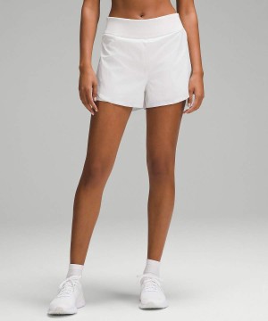 Short Lululemon Fast and Free 2-in-1 3" Reflective High-Rise Mujer Blancas Chile | 691KXWGOH