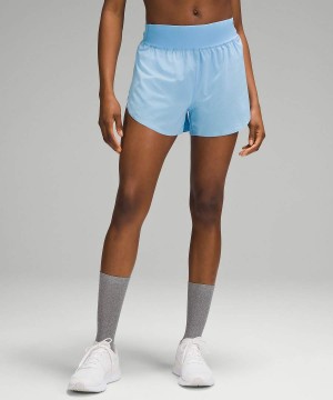 Short Lululemon Fast and Free Reflective High-Rise Classic-Fit 3" Mujer Azules Chile | 528JURLDW