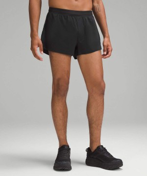 Short Lululemon Fast and Free Reflective 3" Hombre Negras Chile | 497BWLTKR
