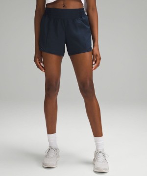 Short Lululemon Hotty Hot High-Rise Forro 4" Mujer Azul Marino Chile | 943UCDRXE