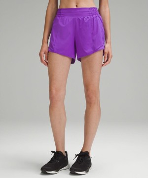 Short Lululemon Hotty Hot High-Rise Forro 4" Mujer Moradas Chile | 280CRNAQK