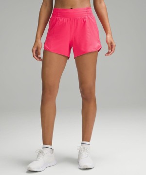 Short Lululemon Hotty Hot High-Rise Forro 4" Mujer Rojas Chile | 627RINUAD