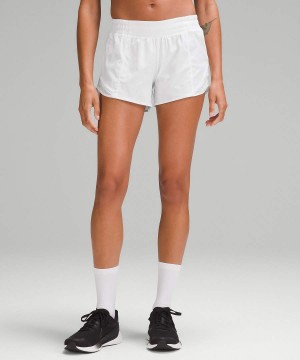 Short Lululemon Hotty Hot Low-Rise Forro 4" Mujer Blancas Chile | 195HRMPZS