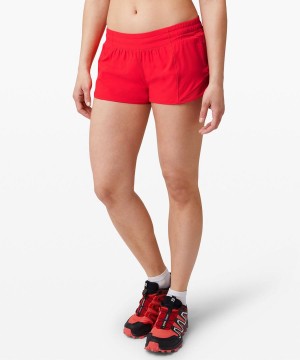 Short Lululemon Hotty Hot Low-Rise Forro 2.5" Mujer Rojas Chile | 832WUCKYQ