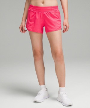 Short Lululemon Hotty Hot Low-Rise Forro 4" Mujer Rojas Chile | 579WUDMKS