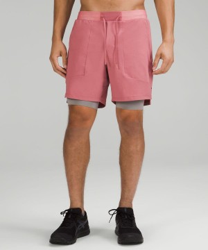 Short Lululemon License to Train Forro 7" Hombre Rosas Chile | 875DSZYKJ