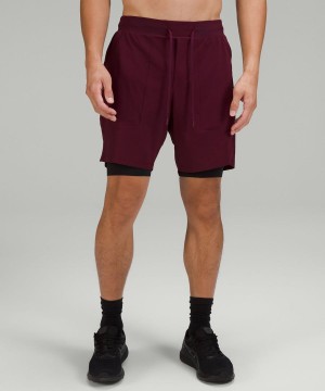 Short Lululemon License to Train Forro 7" Hombre Burdeos Chile | 689IMQPAK