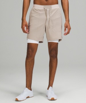 Short Lululemon License to Train Forro 7" Hombre Beige Chile | 653CWYOFH