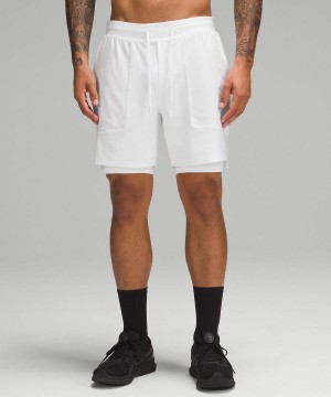 Short Lululemon License to Train Forro 7" Everlux Hombre Blancas Chile | 194RXBZQM