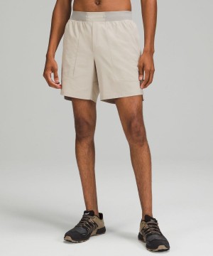 Short Lululemon License to Train Linerless 7" Hombre Beige Chile | 684JDBOYH