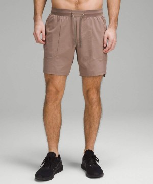Short Lululemon License to Train Linerless 7" Hombre Kaki Chile | 901GKIZTQ
