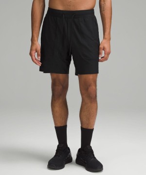 Short Lululemon License to Train Linerless 7" Pique Hombre Negras Chile | 260PGDTFI