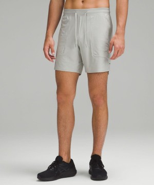 Short Lululemon License to Train Linerless 7" Pique Hombre Gris Chile | 740ESIHNC