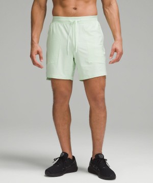 Short Lululemon License to Train Linerless 7" Pique Hombre Verde Chile | 176DPKLNQ