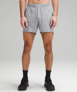 Short Lululemon License to Train Linerless 5" Hombre Gris Chile | 205VETHJK