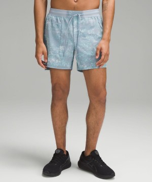 Short Lululemon License to Train Linerless 5" Hombre Azules Multicolor Chile | 970BQPMKL