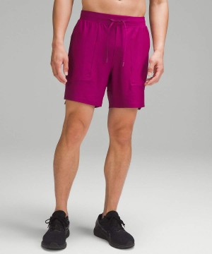 Short Lululemon License to Train Linerless 7" Pique Hombre Moradas Chile | 120KEHODJ