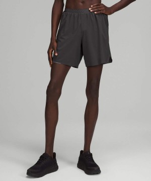 Short Lululemon Ligeros Trail 7" Correr Hombre Gris Oscuro Chile | 764QJOLRF