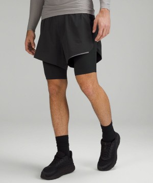 Short Lululemon SenseKnit Composite Correr Hombre Negras Chile | 680AJFMUO