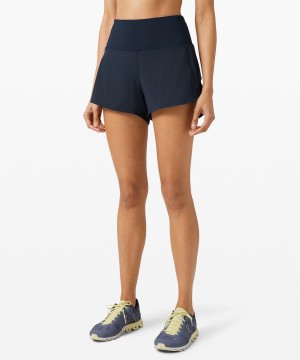 Short Lululemon Speed Up High-Rise Forro 4" Mujer Azul Marino Chile | 401KTZONH