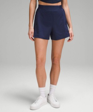 Short Lululemon Stretch Woven Relaxed-Fit High-Rise 4" Mujer Azul Marino Chile | 081ETSXWU