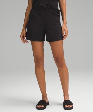 Short Lululemon Stretch Woven Relaxed-Fit High-Rise 4" Mujer Negras Chile | 231JETOQU