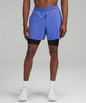 Short Lululemon Vented Tenis Hombre Indigo Chile | 047CMQKVN