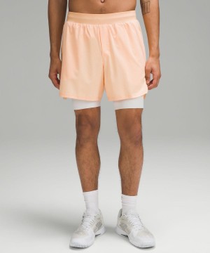 Short Lululemon Vented Tenis Hombre Naranjas Rosas Chile | 139JKPVBA