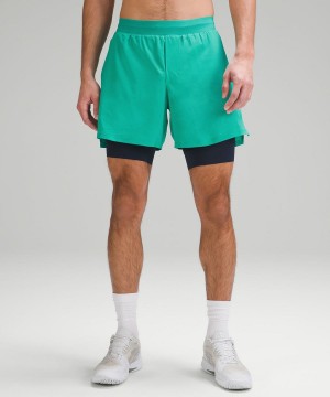 Short Lululemon Vented Tenis Hombre Verde Chile | 654FRZWHN