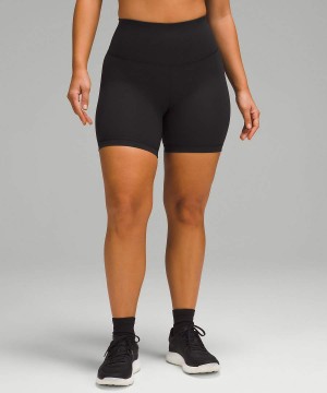 Short Lululemon Wunder Train Contour Fit High-Rise 6" Mujer Negras Chile | 263HGMCSE