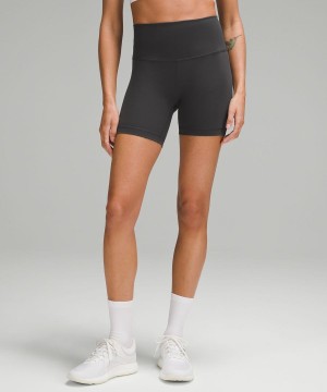 Short Lululemon Wunder Train High-Rise 6" Mujer Gris Oscuro Chile | 145IQZSXC