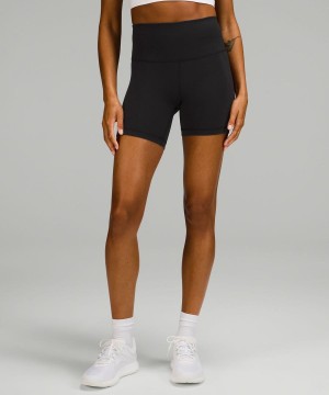 Short Lululemon Wunder Train High-Rise 6" Mujer Negras Chile | 017BIKAPQ