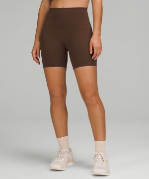 Short Lululemon Wunder Train High-Rise 6" Mujer Chocolate Chile | 831GFZYEW