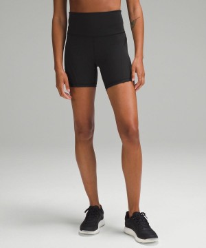 Short Lululemon Wunder Train Mesh Panel High-Rise 6" Mujer Negras Chile | 042HJPLUG