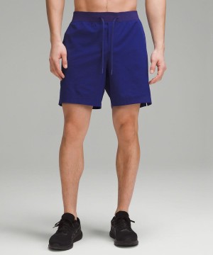 Short Lululemon Zeroed In Linerless 7" Hombre Azules Chile | 025CJHURN