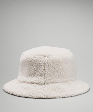 Sombreros Lululemon Textured Fleece Bucket Mujer Beige Blancas Chile | 408IJTBHG