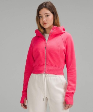 Sudadera con Capucha Lululemon Scuba Full-Zip Cropped Mujer Rojas Chile | 918GBSCEU