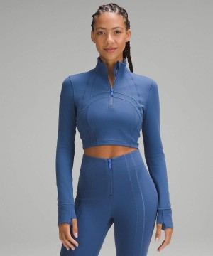 Sudaderas Lululemon Define Cropped Half Zip Luon Mujer Azules Chile | 962ZJRTFG