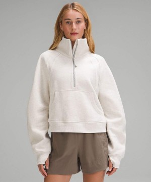Sudaderas Lululemon Scuba Oversized Funnel-Neck Half Zip Mujer Beige Chile | 851FXAOMN