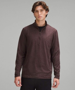 Sudaderas Lululemon Soft Jersey Half Zip Hombre Chocolate Chile | 564KDTQAZ