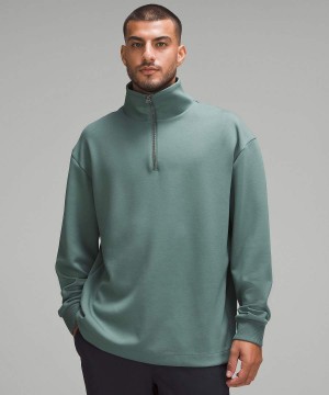 Sudaderas Lululemon Softstreme Oversized Half Zip Hombre Verde Oscuro Chile | 615YXIWHK