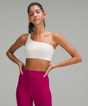 Sujetador Deportivo Lululemon Acanalado Nulu Asymmetrical Yoga Bra Light Support, A/B Cup Mujer Beige Chile | 036LTUVQZ
